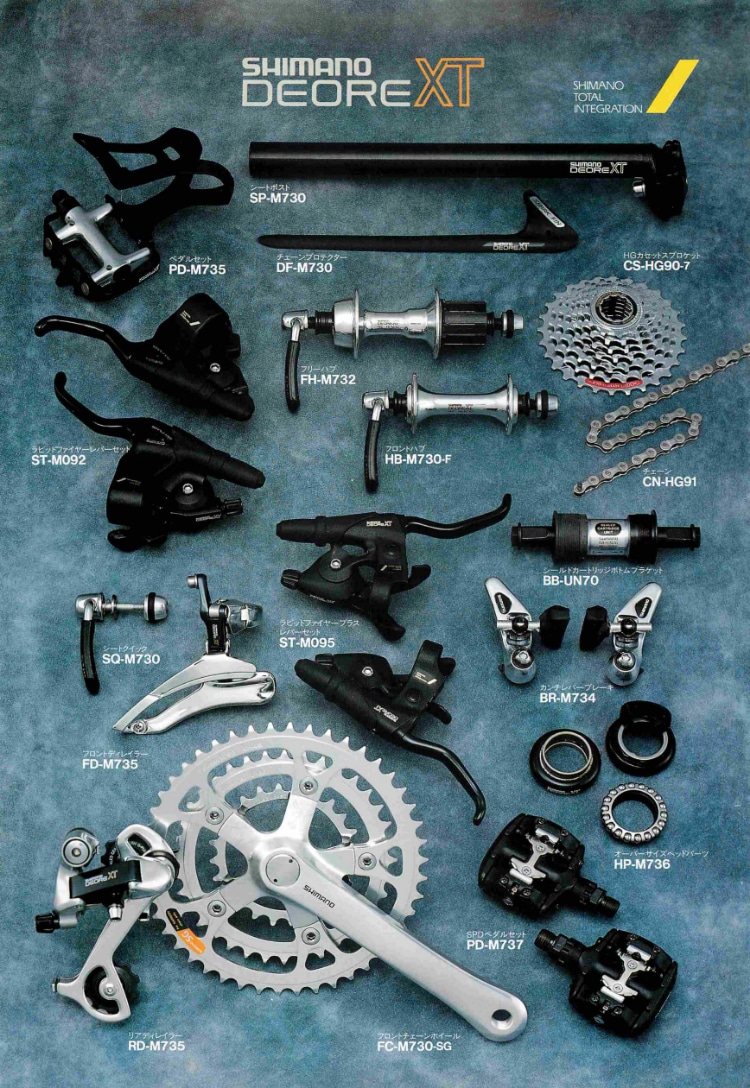 Aanpassing component gebouw 100 PRODUCTS HISTORY - DEORE XT | SHIMANO